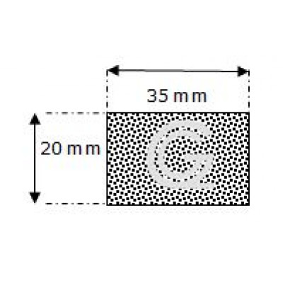 Rechthoekig mosrubber snoer | 20 x 35 mm | per meter